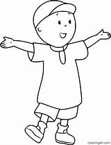 Caillou Welcoming Coloringall Coloringpages101 sketch template