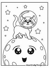Moon Coloring Pages Printable Cat Cute sketch template