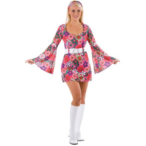 retro   flower gogo girl fancy dress costume ebay