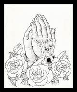 Hands Praying Coloring Pages Tattoo Tattoos Color Printable Kids Getcolorings Deviantart Homey Designs sketch template