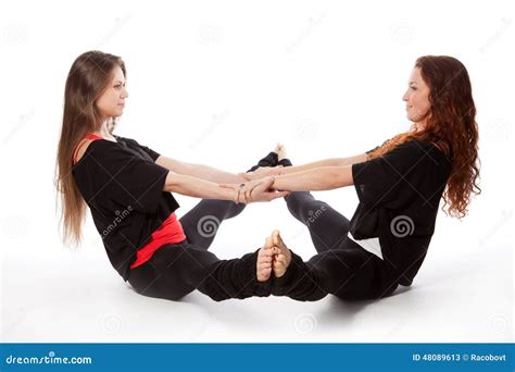 Two Girls Doing Aerobics Exercises Stock Image
