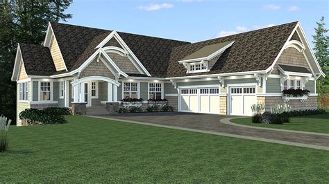 craftsman house plan with sports court 14625rk