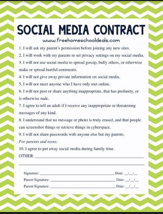 teen social media contract instant