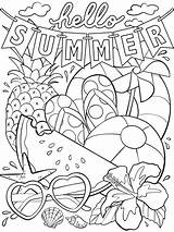 Coloring Summer Pages Printable Kids Crayola Hello Beautifully sketch template