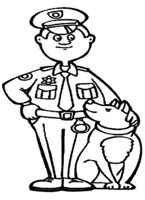 police officer   dog coloring page netart