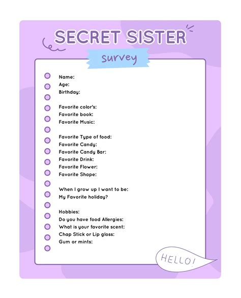 10 best secret sister printables pdf for free at