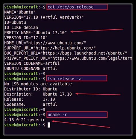 how to check os version in linux command line nixcraft