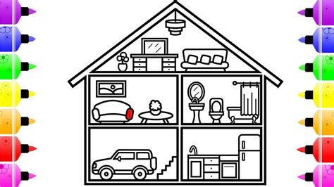 draw  house  kids house coloring page  kids