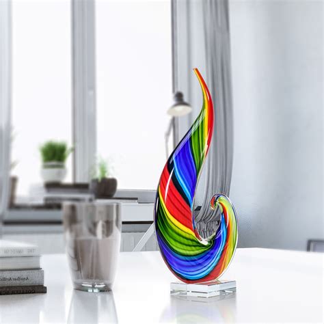 Rainbow Glass Sculpture Hand Blown Glass Art Rainbow Sculpture Figurine