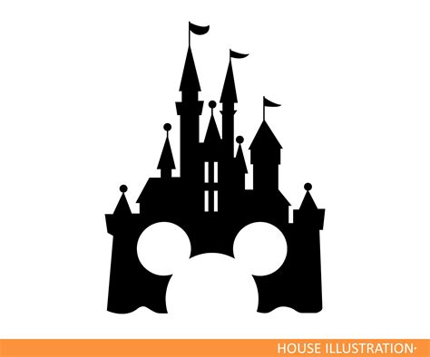 disney castle  svg  svg file  silhouette
