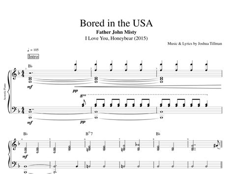 bored   usa  father john misty piano sheet  chords lyrics play