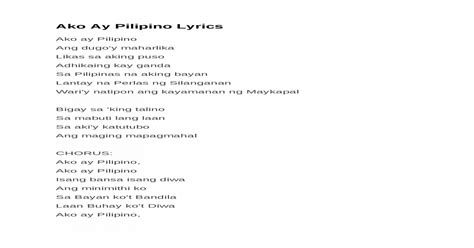 ako ay pilipino lyrics