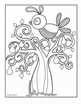 Pear Partridge Tree sketch template