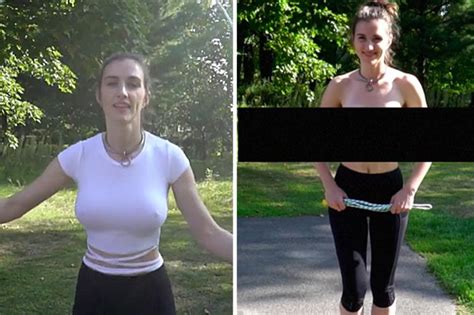 model flashes boobs in extreme braless workout video daily star free