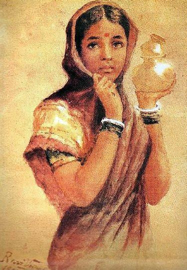 01pre Independence Artists Ravivarma North Indian Girl Carrying Milk