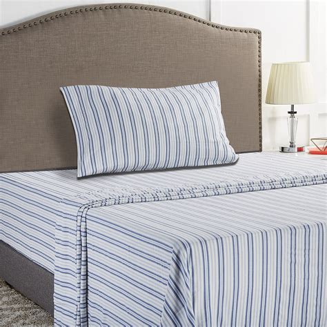 mainstays flannel sheet set blue stripe twin walmartcom walmartcom