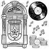 Jukebox Retro Sketch Vinyl Musical Vector Notes Record Stock Illustration Lp Music Doodle Style Coloring Pages Depositphotos Coins Lhfgraphics Sock sketch template