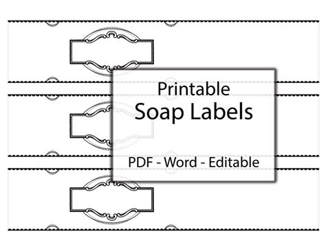 soap labels printable editable label blank band grayscale