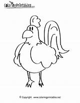 Coloring Rooster Pages Animal Printable Kids Coloringprintables Crafts Farm Printables Thank Please sketch template