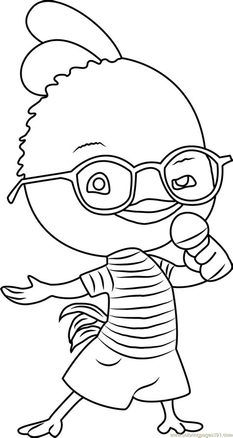 chicken  singing song coloring page  kids  chicken