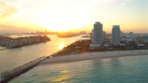 aerial drone footage miami beach dade county  stock footagefootage