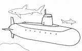 Nuclear Coloring Submarine sketch template