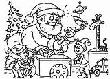 Elf Coloring Santa Shelf Pages Printable Print Size Helping sketch template