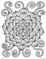 Coloring Pages Printable Flower Abstract Spring Colouring Adults Book Flowers Funky Color Lotus Hard Kids Awesome Print Rainbow Fun Thaneeya sketch template