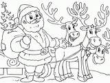 Pages Coloring Printable Santa Reindeer Christmas Rudolph Azcoloring Kids sketch template