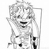 Chucky Tiffany Horror Xcolorings Eyball Lineart sketch template