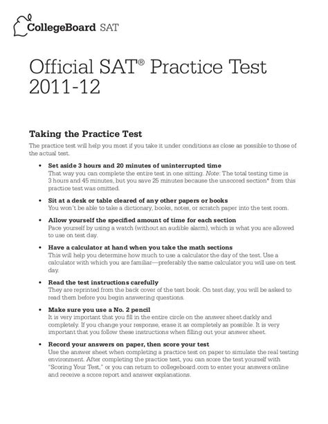 official sat practice test