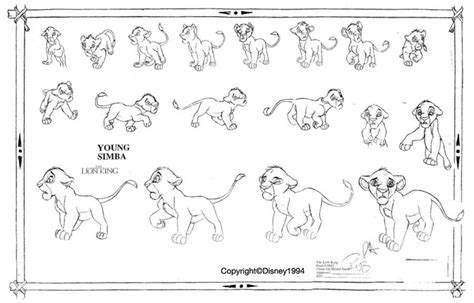 simba modelsheet   dagracey lion king drawings lion king art