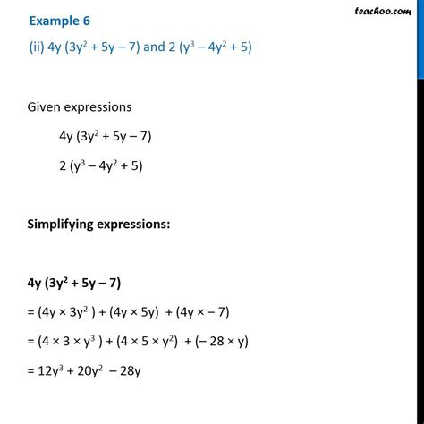 Example 6 Add Ii 4y 3y2 5y – 7 And 2 Y3 – 4y2 5 Algebra