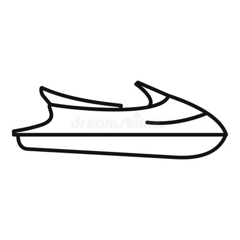 ocean jet ski icon outline style stock vector illustration