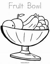 Bowl Fruits sketch template