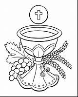 Eucharist Coloring Getdrawings Pages Chalice sketch template