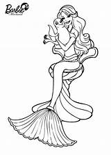 Coloring Mermaid Pages Dolphin Barbie Popular sketch template