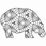 Geometric Coloring Pages Animal Hippopotamus Book Just Thecottagemarket sketch template