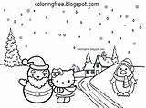 Kitty Teenage Snowmen Surroundings sketch template