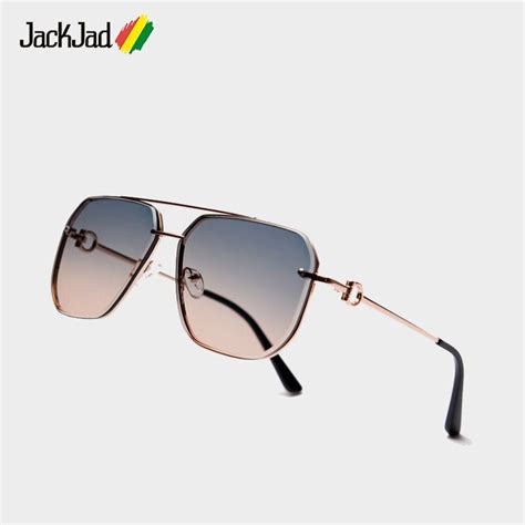 jackjad 2020 fashion vintage polygon metal pilot style sunglasses men
