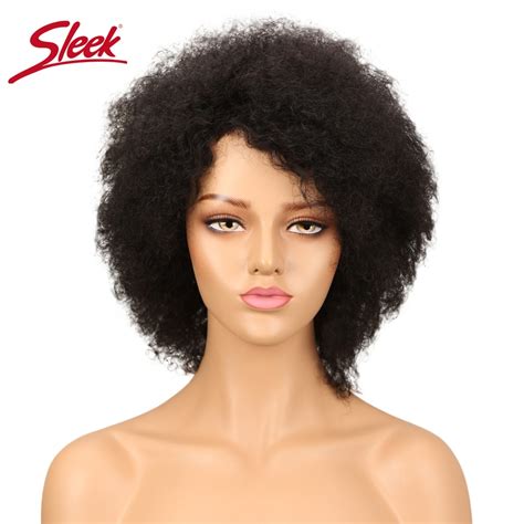 sleek afro kinky curly wig brazilian human hair wigs for black women