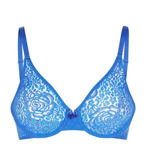 wacoal lace soft cup underwire bra in blue lyst