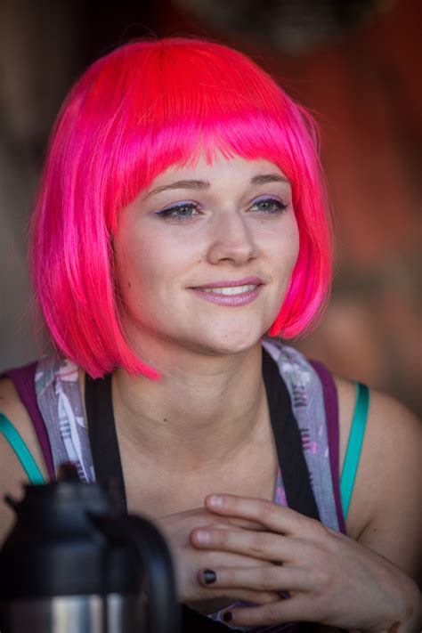 girl with fluorescent pink hair alaska state fair