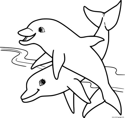 young dolphins   sea coloring page printable