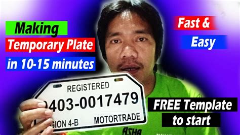temporary plate number youtube