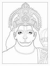 Coloring Hanuman Pages India Hindu Bollywood Inca Shiva Gods Adults Indian God Drawing Chest Monkey Print Divine Elephant Adult Printable sketch template