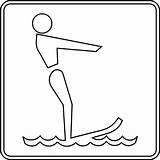 Water Skiing Outline Clip Clipart Cliparts Library Skier sketch template