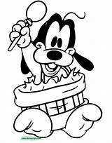 Baby Goofy Coloring Pages Disney Babies Printable Pluto Mickey Drum Playing Minnie Disneyclips Funstuff sketch template