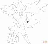 Coloring Shaymin Form Sky Pages Pokemon Printable Drawing sketch template
