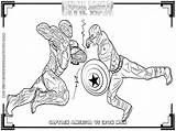 Captain America Coloring Pages Printable War Civil Lego Spiderman Man Drawing Vs Fighting Realistic Bad Ironman Kids Everfreecoloring Guy Template sketch template